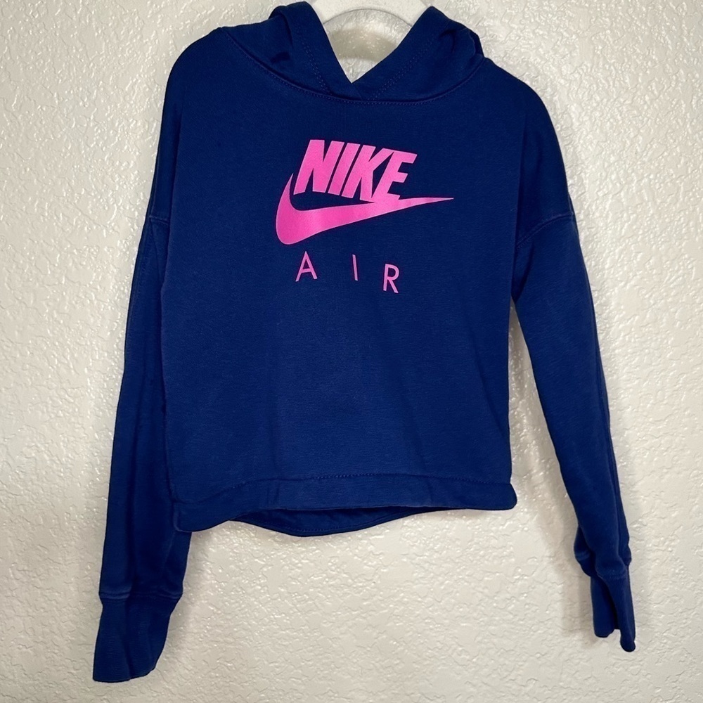 Nike girls hooded sweatshirt size xs blue and pink see description casual wear